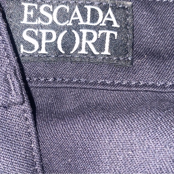 Escada Sport high rise straight leg twill pants in navy blue sz 40 EU sz 10 US - Picture 5 of 8
